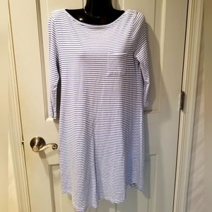 Gap Blue and white striped long sleeved dress